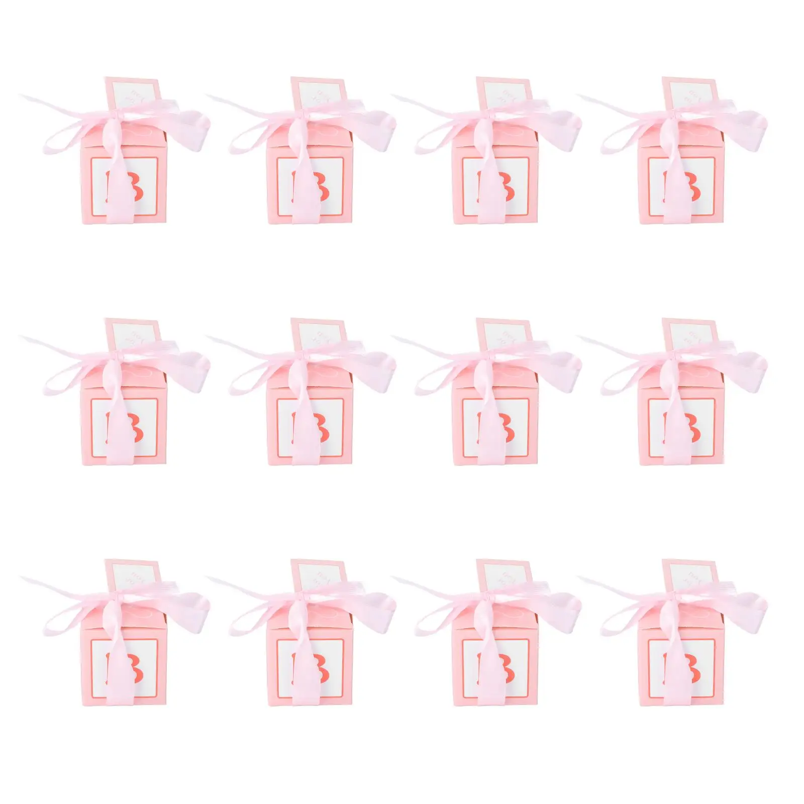 

12 Pcs Candy Boxes Wedding Favors Baby Shower Pink Gift Packaging Craft Paper Chocolate Storage Treat Box