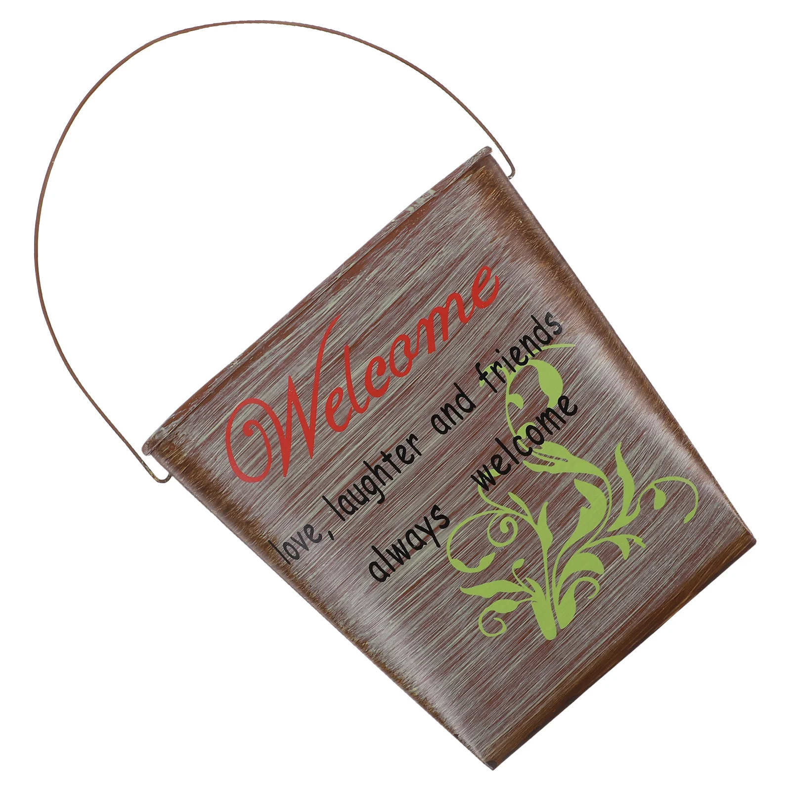 

Retro Iron Pot White Wall Hanging Flower Pot Tin Bucket for Plant Storage Decor Hanging Flower Container