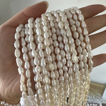 A 4.5-5.5mm Irregular Baroque Natural Freshwater Pearls Semi-Finished Beads for Jewelry…