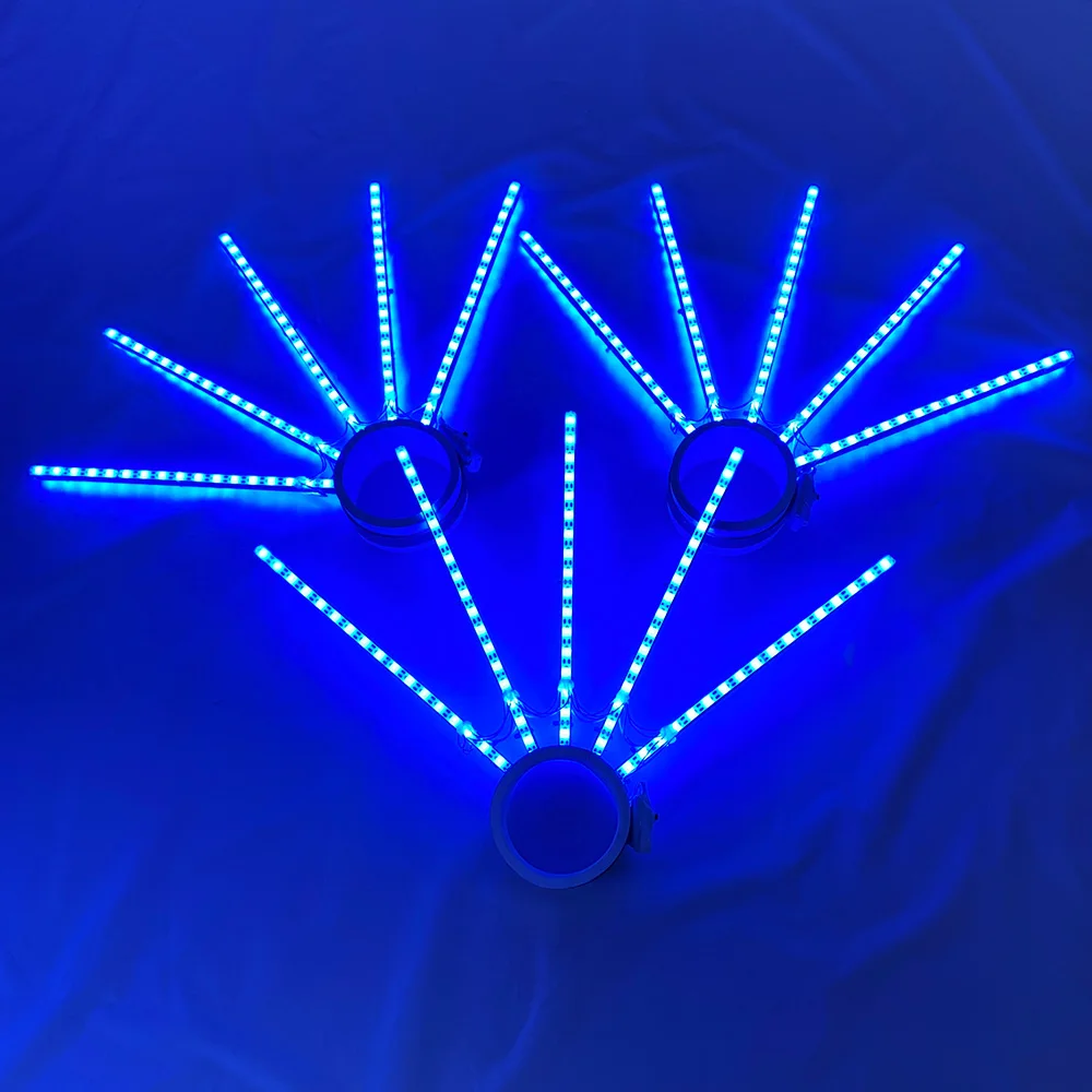 LED dance performance fan props Rechargeable Led lighting stage show fan night club glow-in-the-dark atmosphere party supplies