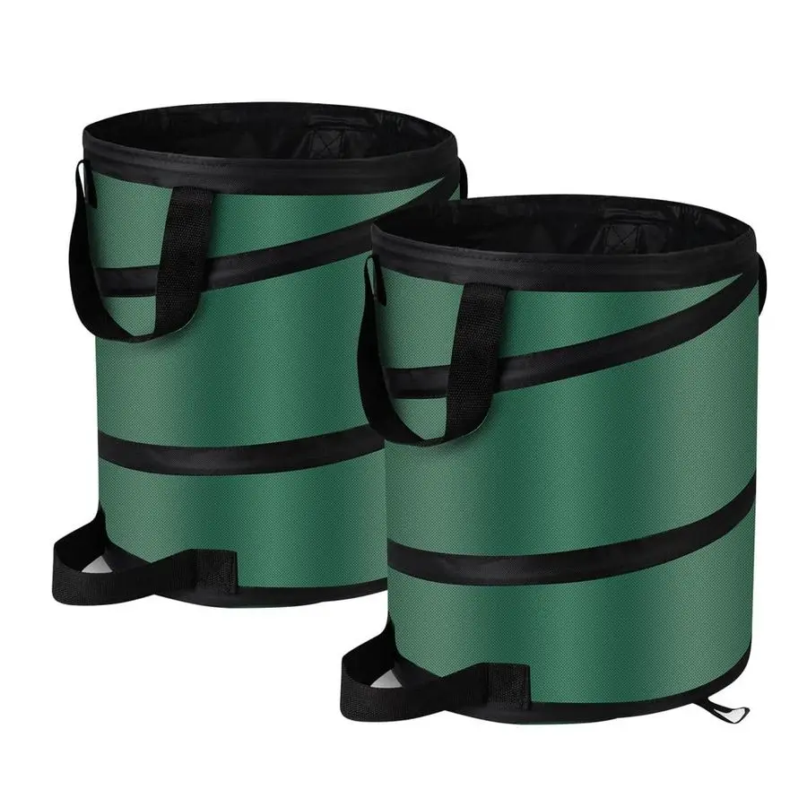 

Up Trash Can and Recycling Bins, 14x16 in, Collapsible Camping, Outdoor, 600D Waterproof Oxford Cloth Reusable Yard Waste Bags 2