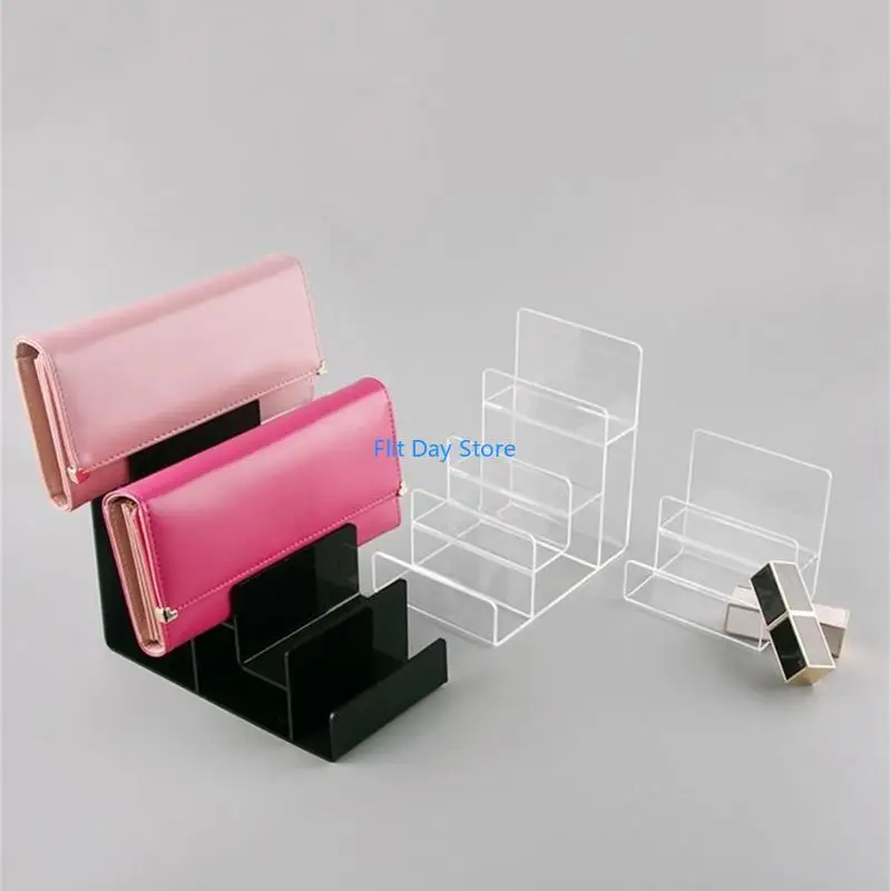F92C Clear Acrylic  Multilayer  Wallet  Shelf Sturdy Durable Storage For Home Office