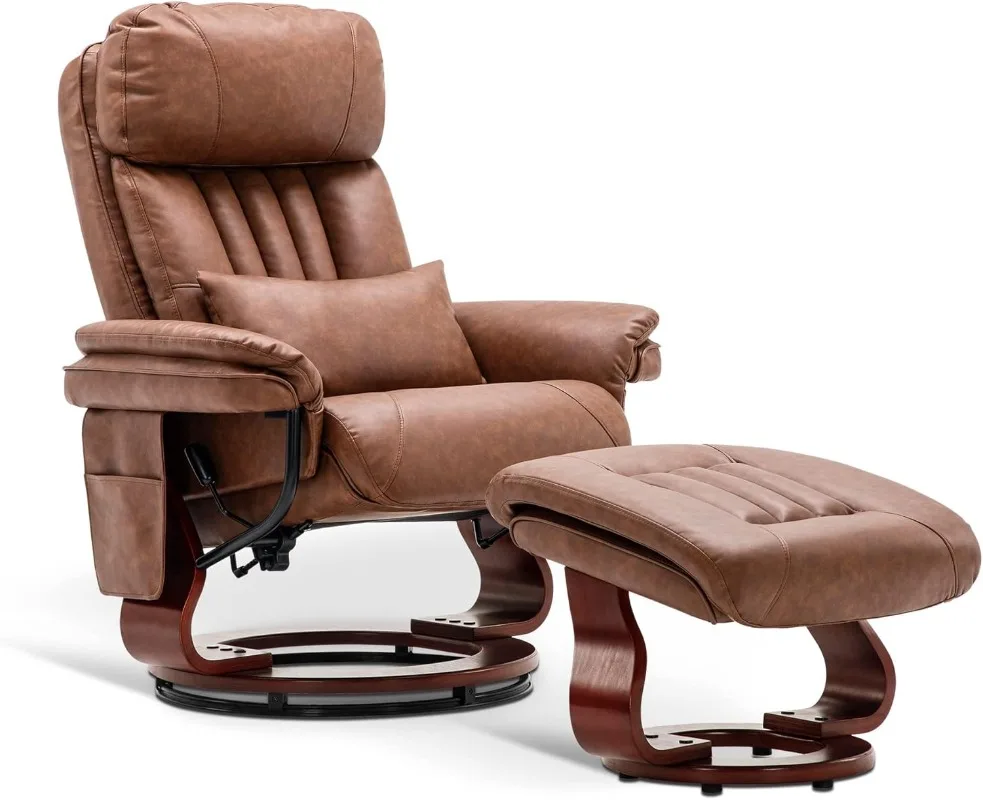 

Swivel Recliner with Ottoman, TV Chair with Vibration Massage, Ideal for Small Space, RV, Living Room & Bedroom 4687 4999