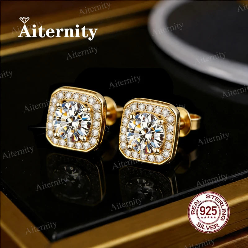 

Beautiful 0.5-2.0CT Real S925 Sterling Silver Moissanite And Zircon Earrings For Womenv Quality Sparkling Wedding Jewelry