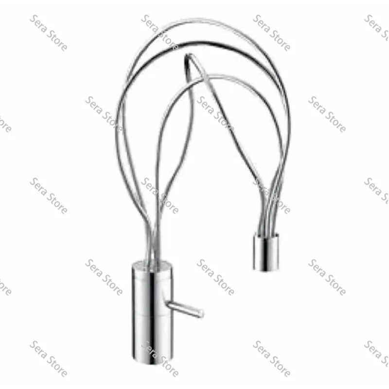 Design Solid Brass Hot Cold Water Mixer Tap Chrome Finished Single Deck Mount for Bathroom Basin Vessel Sink