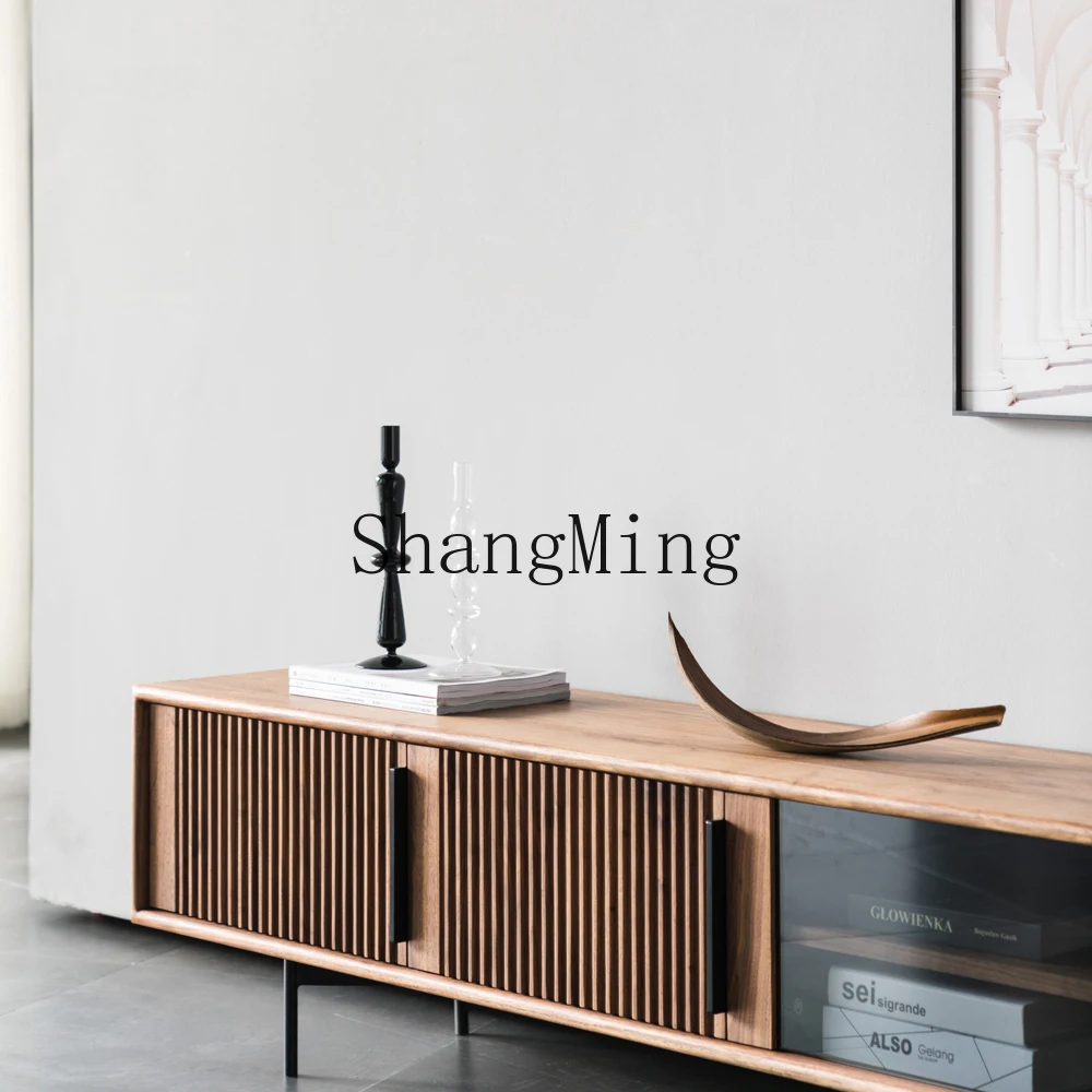 

CL/TV Cabinet Solid Wood Coffee Table Wabi-Sabi Style Light Luxury Vintage Black Walnut Cherry