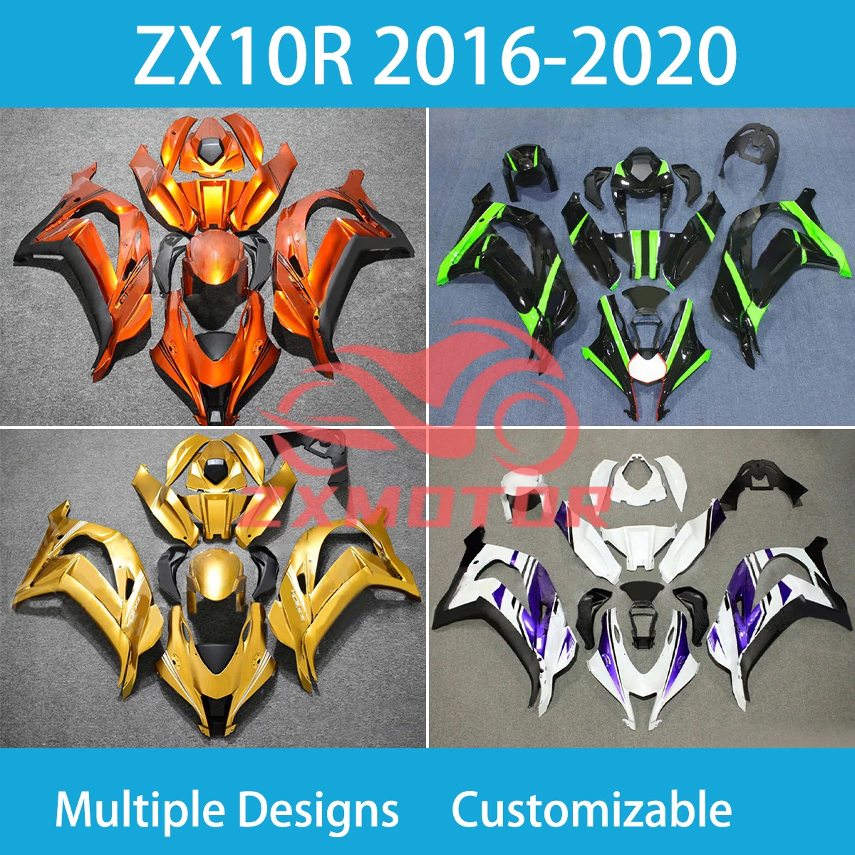 

For Kawasaki ZX10R 2016 2017 2018 2019 2020 Fairings Motorcycle Complete Fairing Kit Bodywork Ninja ZX-10R 16 17 18 19 20 New