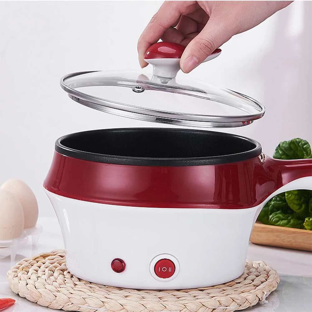 

Мини-электрическая кастрюля из нержавеющей стали с антипригарным покрытием, многофункциональная кастрюля для приготовления супа и молока, быстрый нагрев, отверстие для пара, вилка европейского цвета