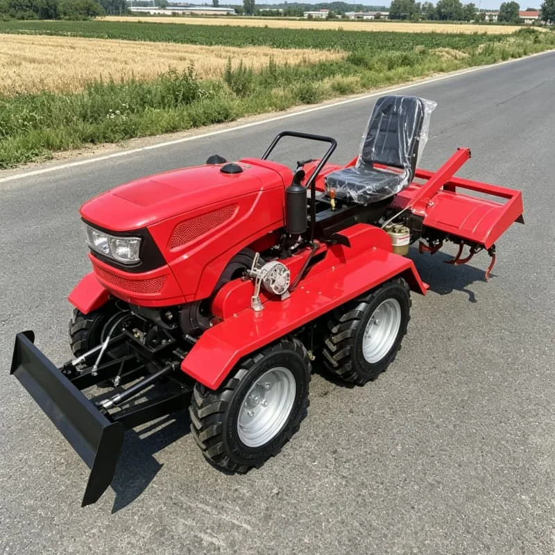 Customized Multi-functional four-wheel rotary tiller, 35HP wheeled tractor, enhanced farmland tillage machine
