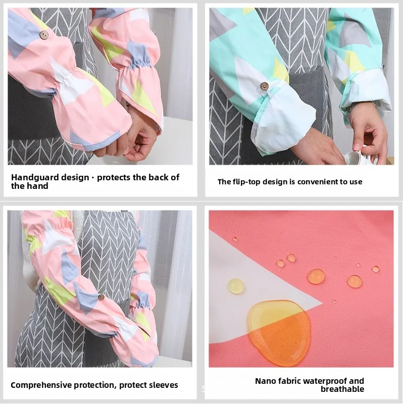 Premium Breathable Waterproof Kitchen Oil Splash Proof Long Loose Work Sleeves Arm Protectors for Comfortable Daily Cooking