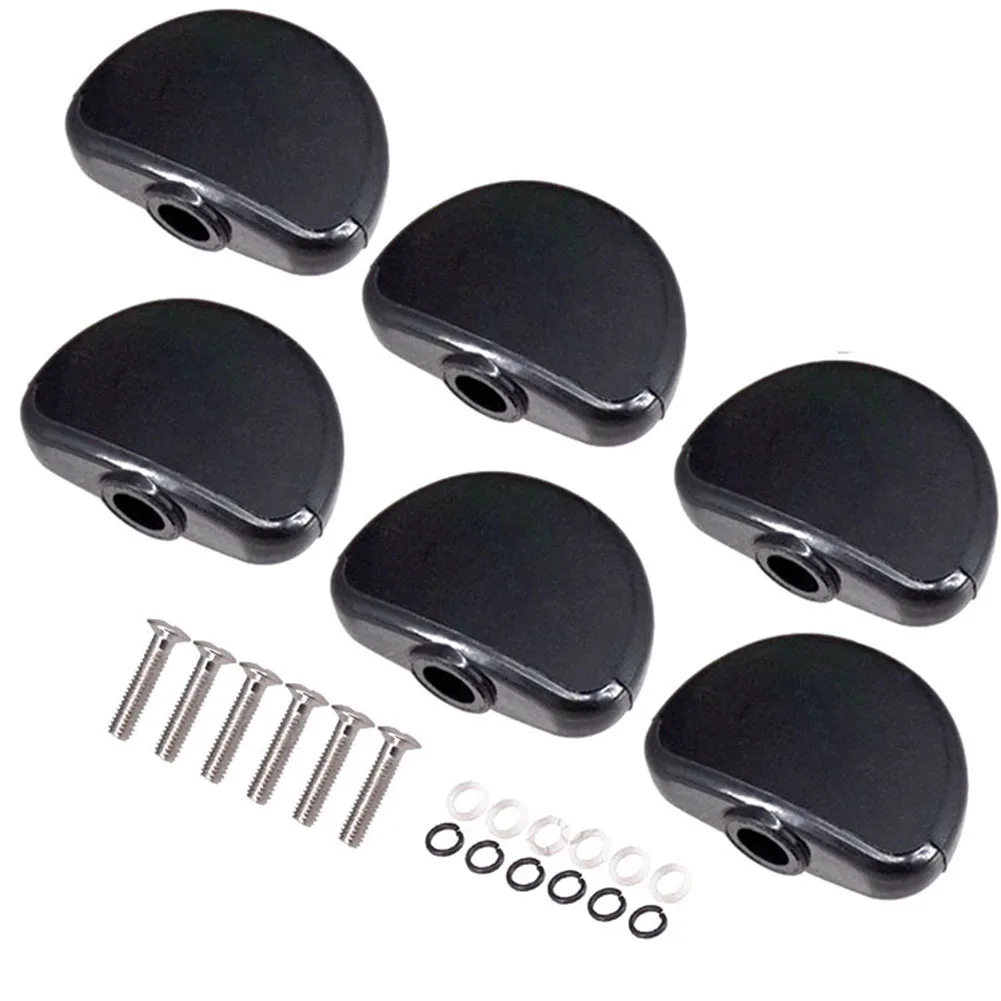 6pcs Tuning Peg Machine Heads Knobs for Folk and Electric Guitar Parts with Screws Designed for Reliable Guitar String Tuning