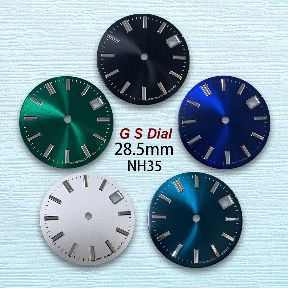 

28.5mm GS Logo NH35 dial with sun pattern GS Dial Suitable for NH35/364R/7S Movement High Quality NH35 Watch Accessories