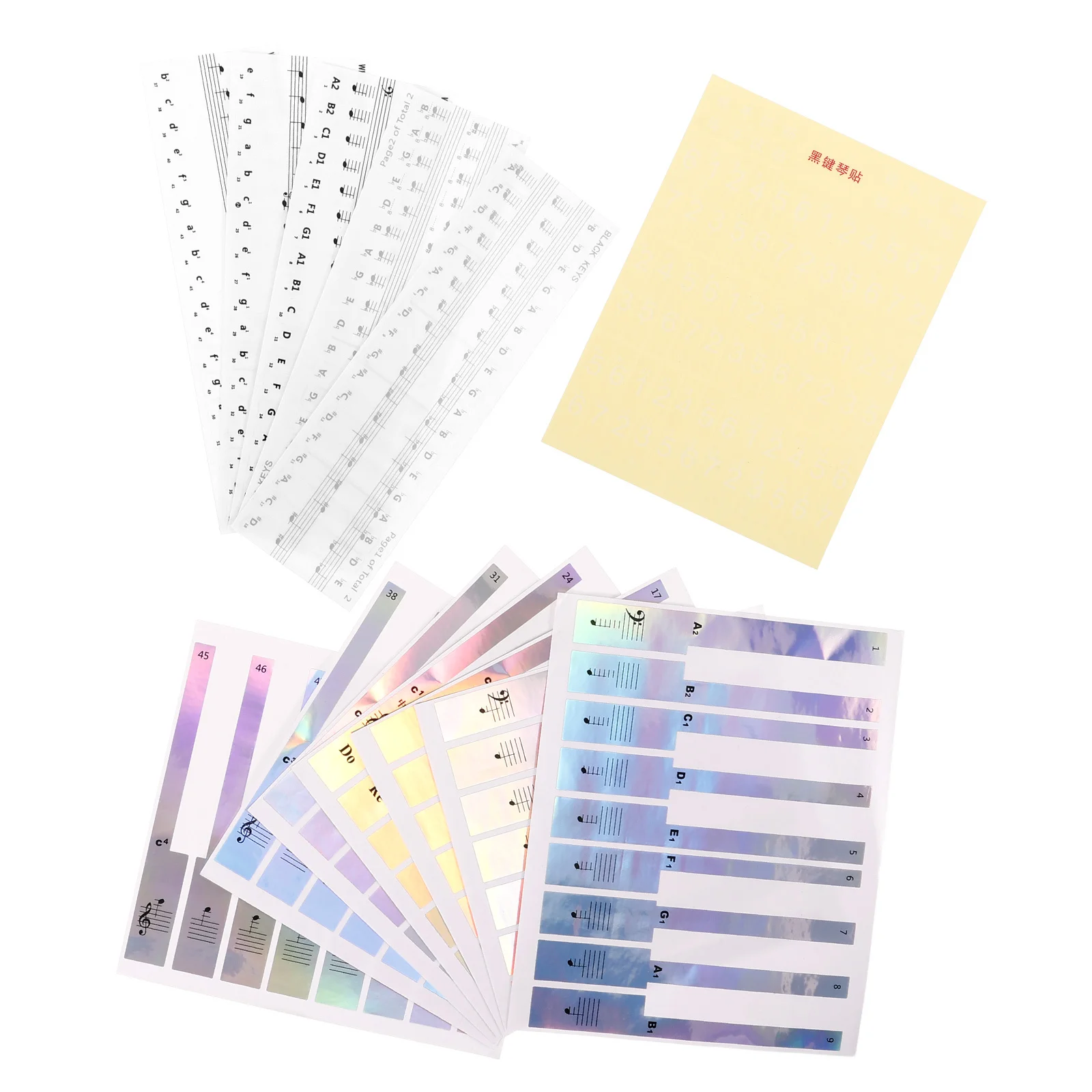 

2Sets Piano Keyboard Stickers Smooth Simple Design Off Suitable for Beginner Piano Learning Supplies Durable