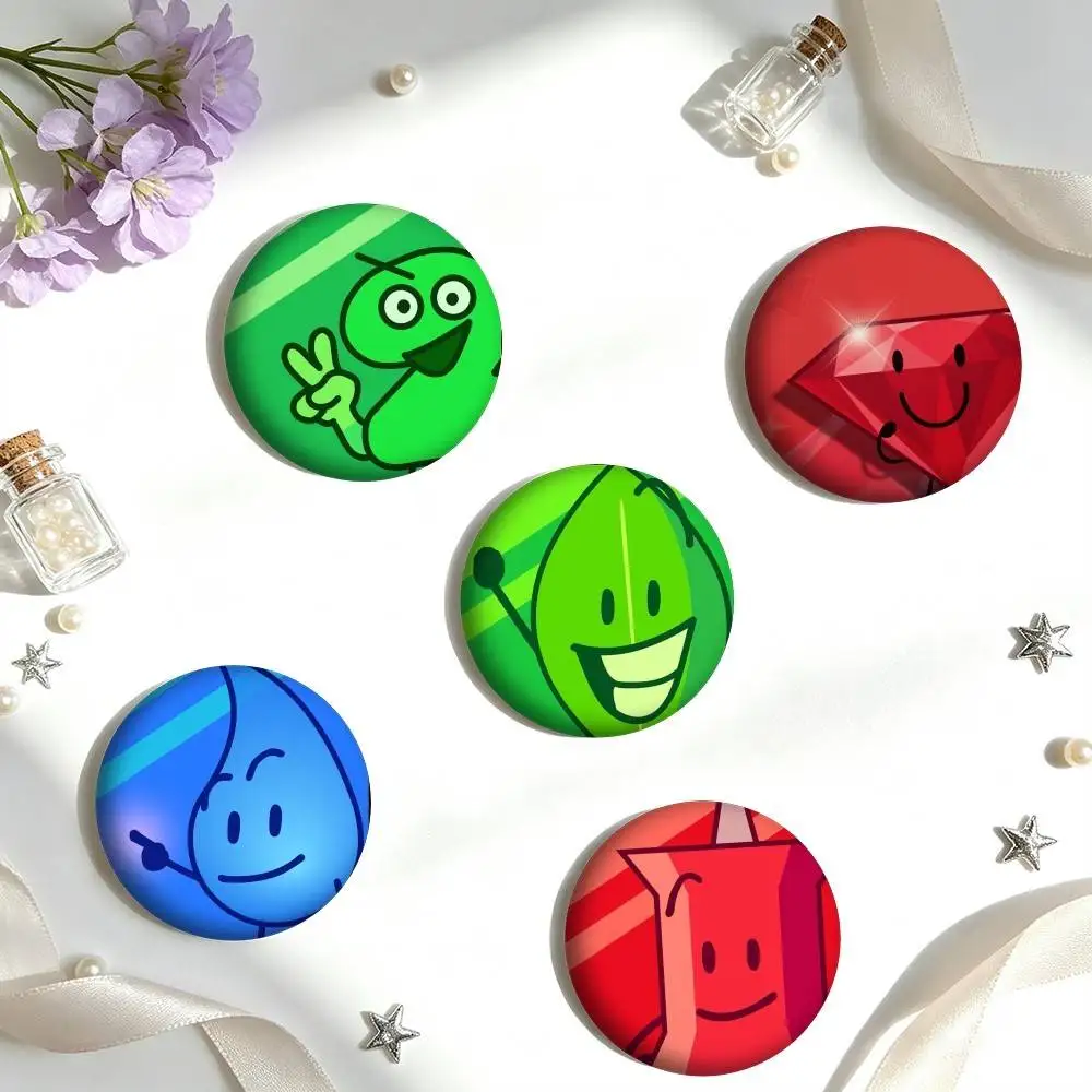 W-Web Animation B-BFDI  25 32 44 58 75mm Badges Personalized Round Brooches Pins Accessory Gift