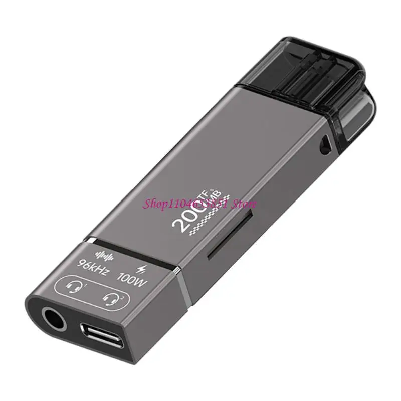 Fast Speed USB C To Auxes 3.5Mm Dongle With 100WPD Charging Support TFs Card Access for Laptop Tablets 