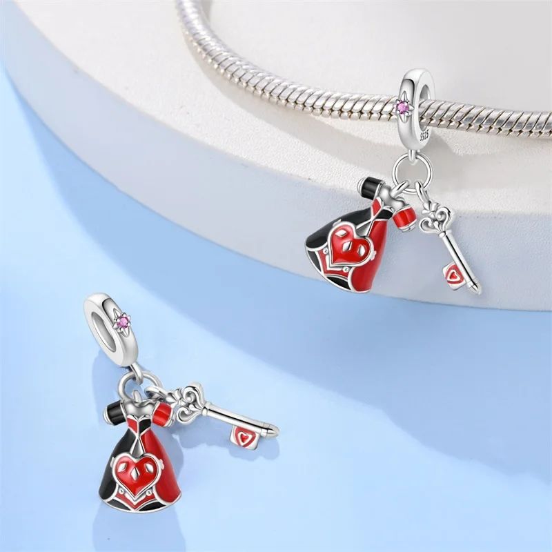 

925 Sterling Silver Magic Key Charms Pendant For Women Fit Original Bracelet DIY Birthday Party Jewelry Gifts