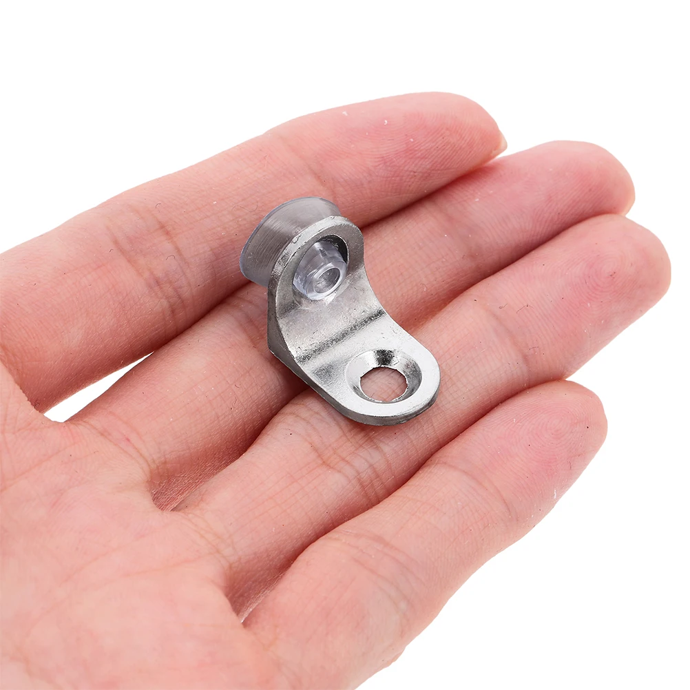 

Suction Cup Mount Shelves Glass Shelf Bracket Pegs Board Silver Corner Brace Holder