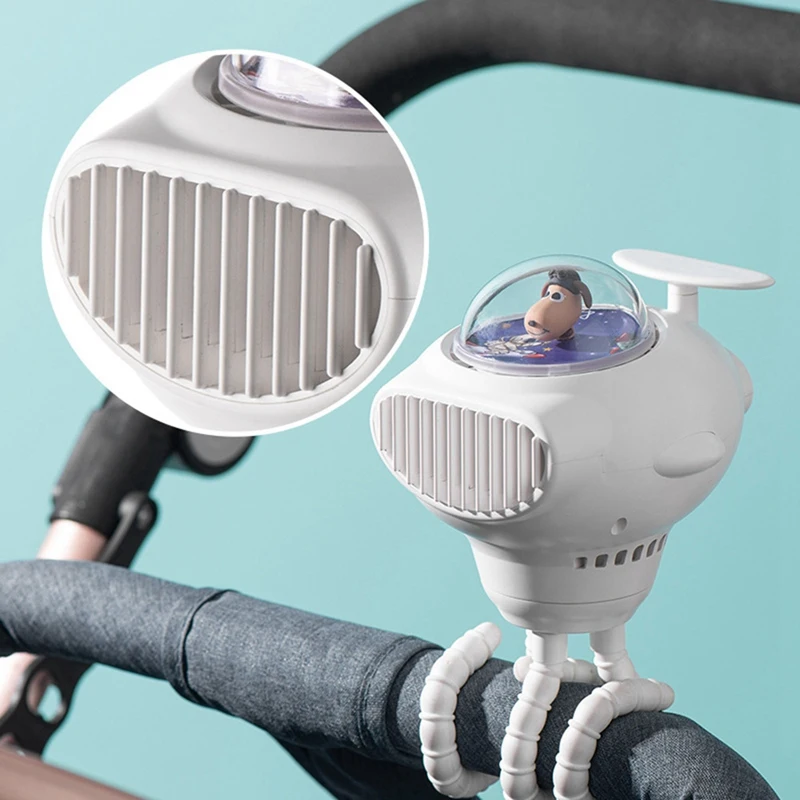 Ventola per passeggino sicura portatile adorabile del fumetto ricarica USB ventola elettrica di raffreddamento ad aria portatile multiuso per la casa