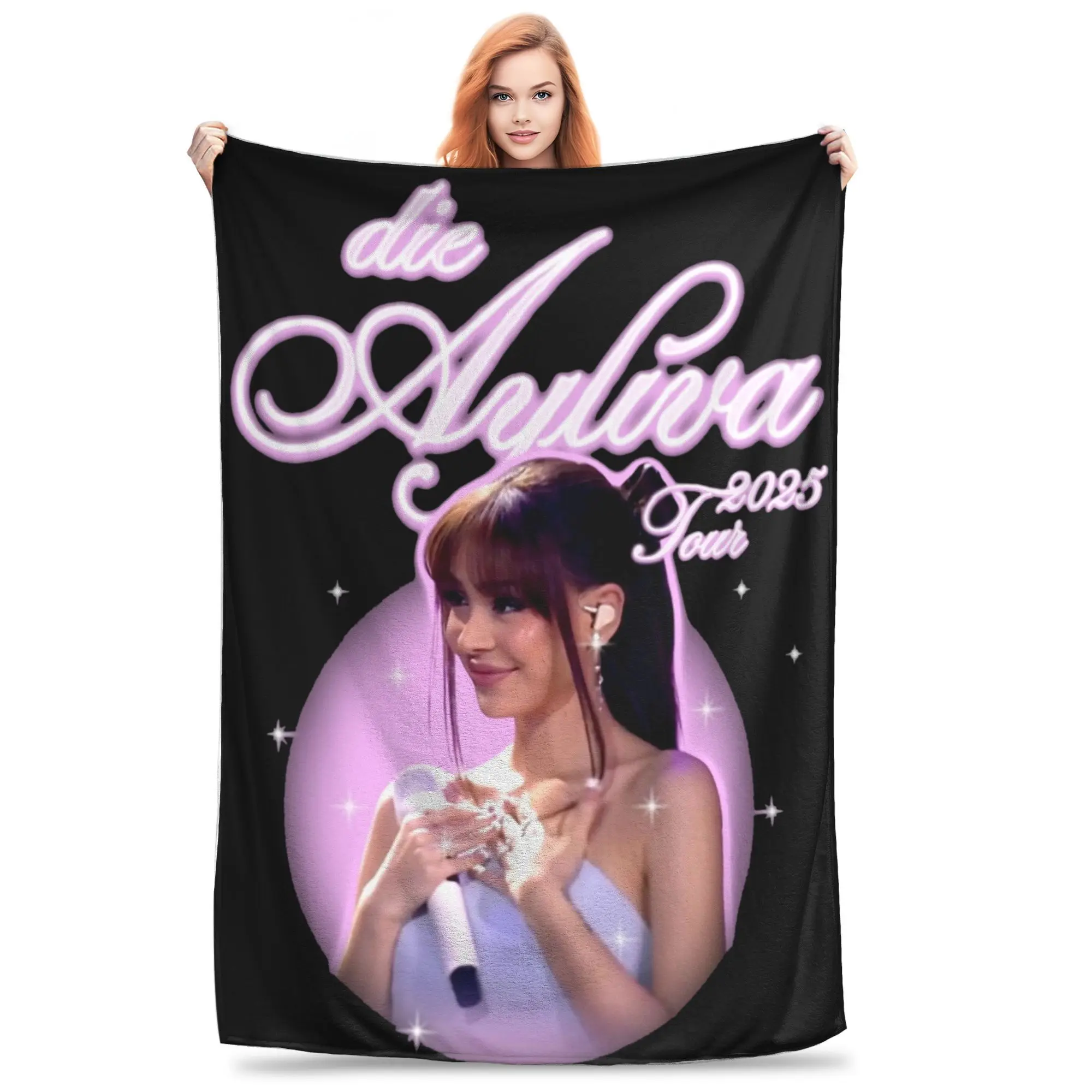

Pink Glow Ayliva Knitted Blankets Plush Throw Blankets Summer Air Conditioning Decoration Lightweight Bedsprea,