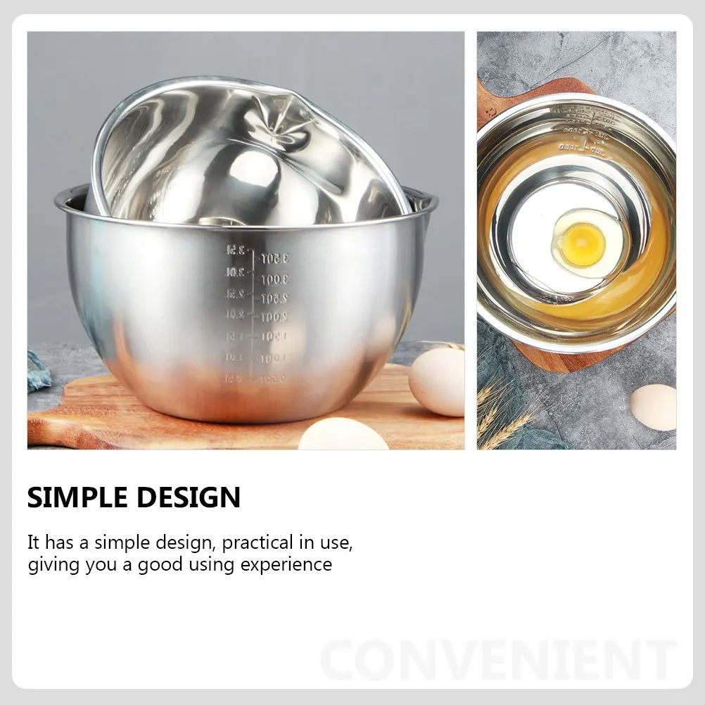 

Large Capacity Stainless Steel Mixing Bowl for Baking Cooking Salad Prep Measuring Scales Built-in Kitchen Food Serving Storage