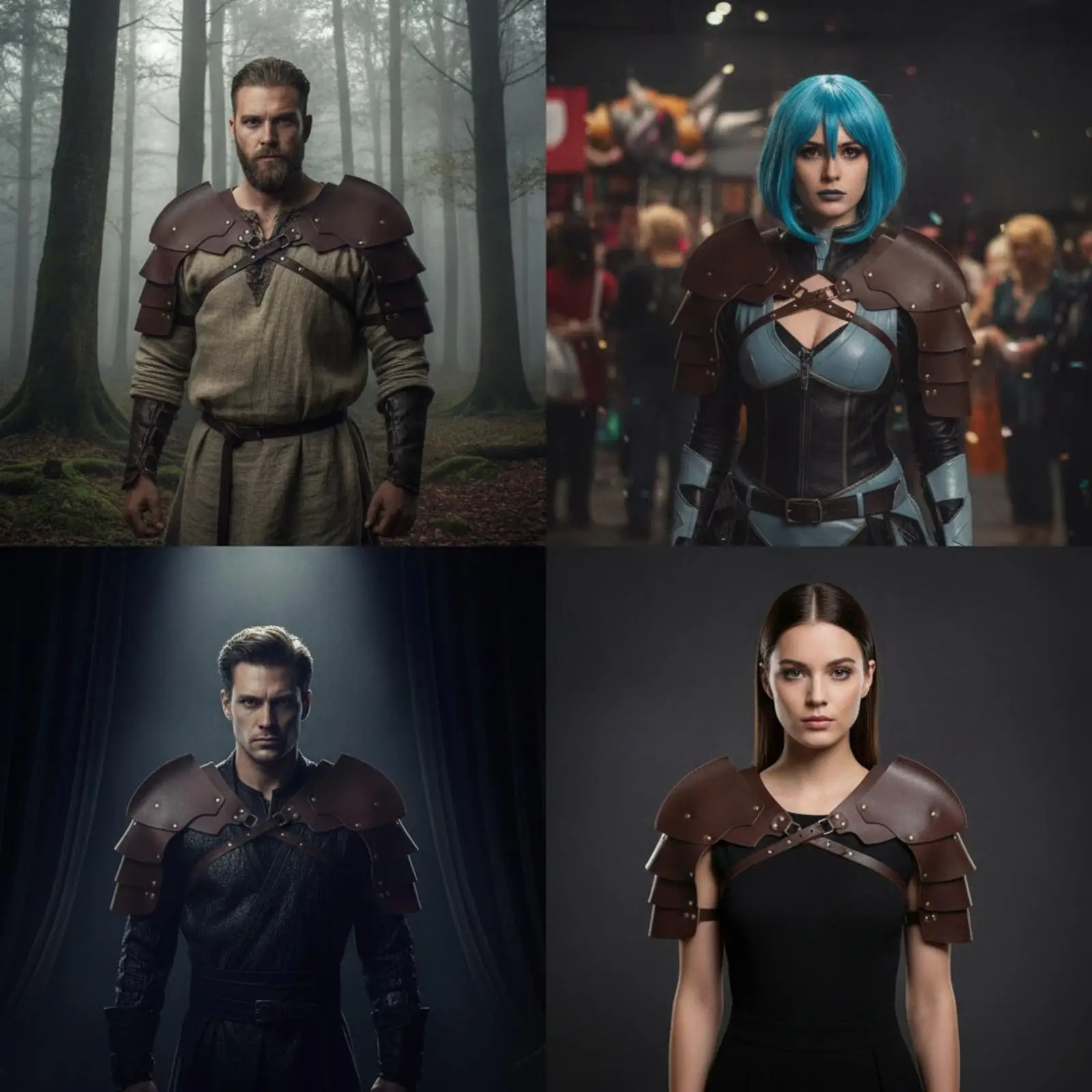 Shoulder Pauldron Harness Cosplay Leather Shoulder Pauldron Pauldron Medieval Fair Body Harness with Chain Halloween