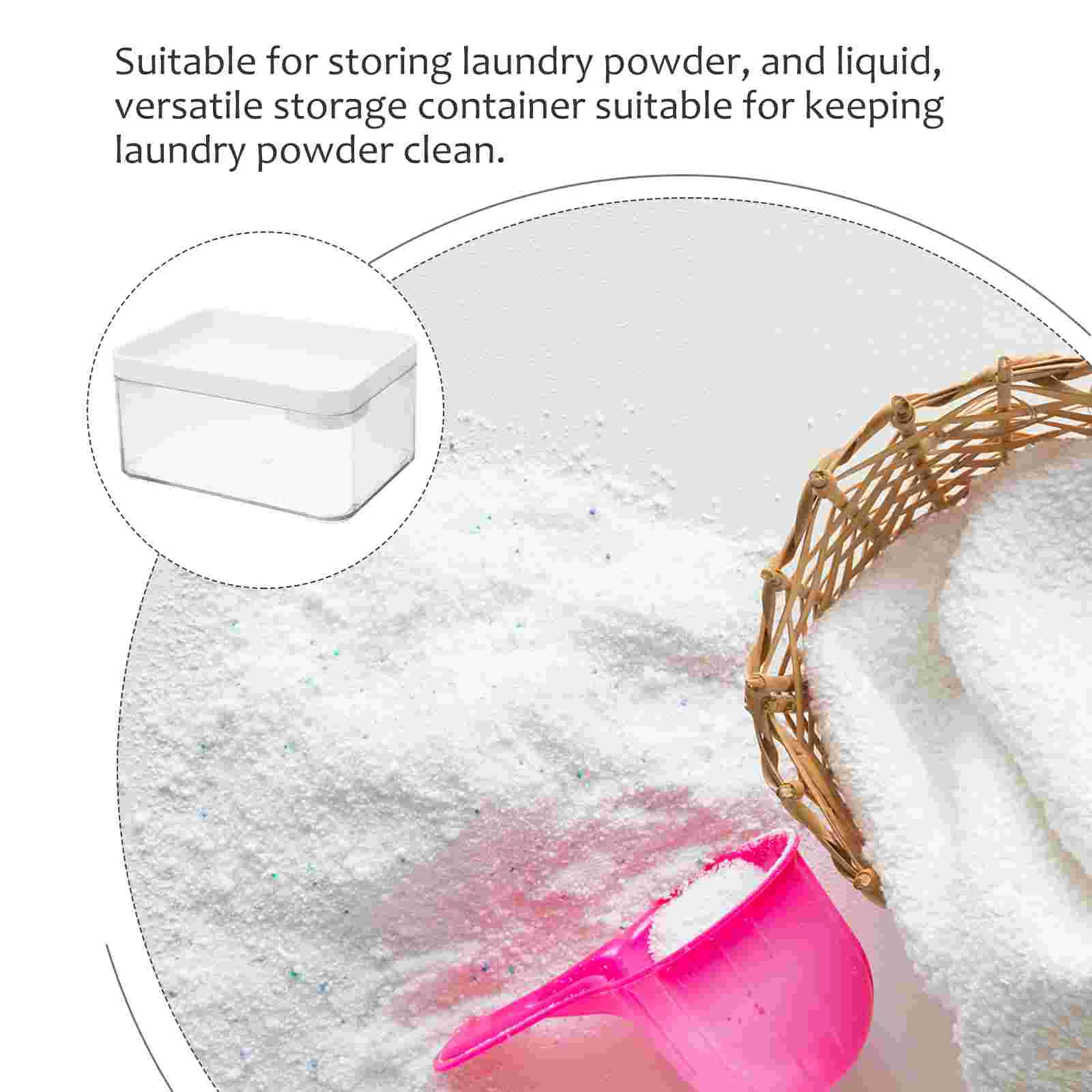 Plastic Laundry Pod Box Containers for Powder Holder Beads Detergent Case Storage White Lid Transparent Small Stackable Protects