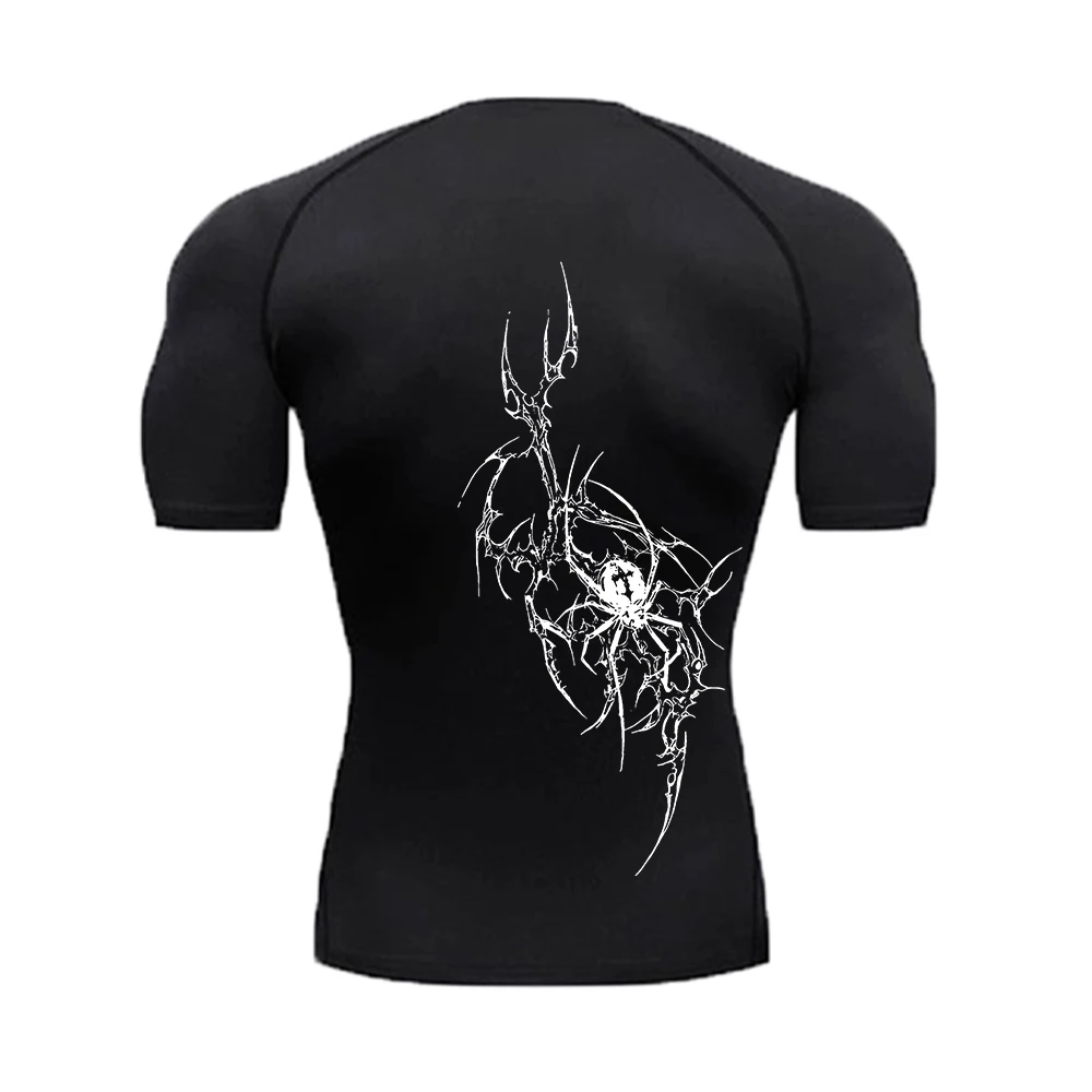 Printed Running Fitness Compression T-shirt Summer Hot-selling Thin Bottoming Sports Short-sleeved Casual Daily Comfortable Top