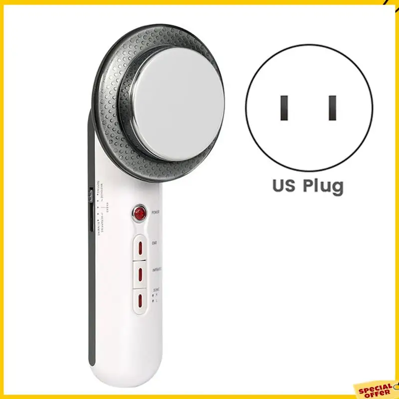 

A24P 1Set 3 In 1 EMS Infrared Body Massager Ultrasound Slimming Burner ABS+Stainless Steel US Plug