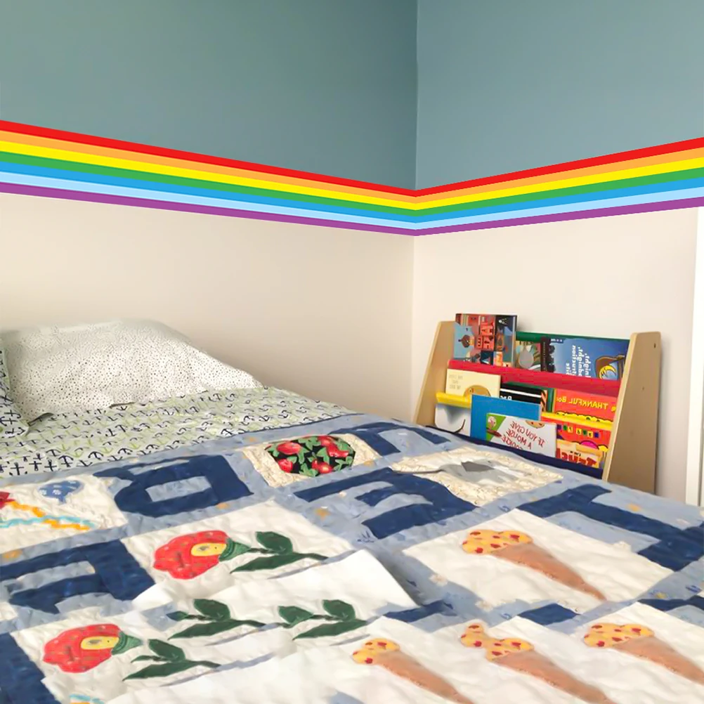 

Wall Sticker Rainbow Design Peel Stick Pvc Decal For Room Living Room Bedroom Chic Unique Enlightenment Mural Home Decor