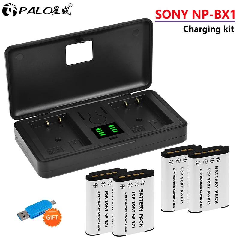 

PALO NP BX1 NP-BX1 Battery with LCD Fast Charger Box for Sony ZV-1 RX100 M7 M6 FDR-X3000 IV HX300 WX350 HDR-AS15 AS300 X3000R