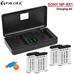 PALO NP BX1 NP-BX1 Battery with LCD Fast Charger Box for Sony ZV-1 RX100 M7 M6 FDR-X3000 IV HX300 WX350 HDR-AS15 AS300 X3000R