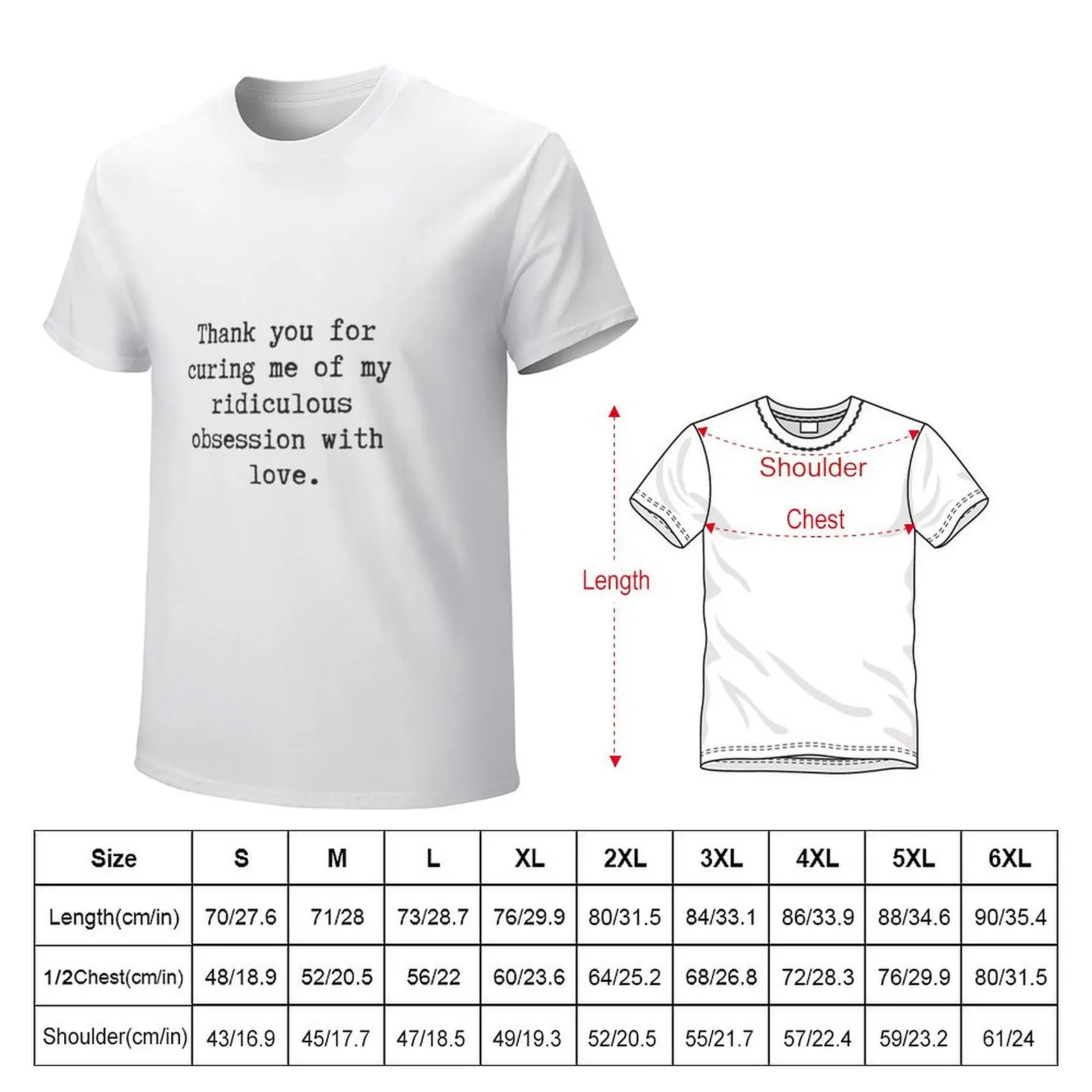 Ridiculous Obsession With Love T-shirt vintage clothes summer tops plus sizes vintage men t shirts