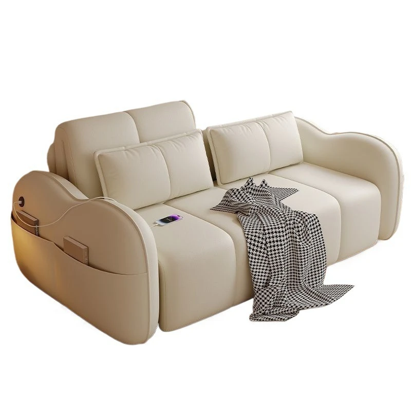 

2024 new electric folding sofa bed small apartment living room multi-function