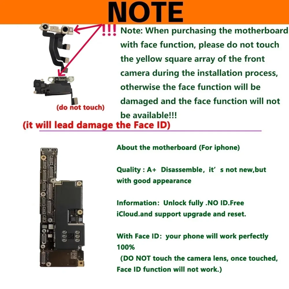 Tested Well Logic Board For iPhone X / XS Motherboard With/NO Face ID For XR / XS Max Unlocked Mainboard Cleaned ICloud