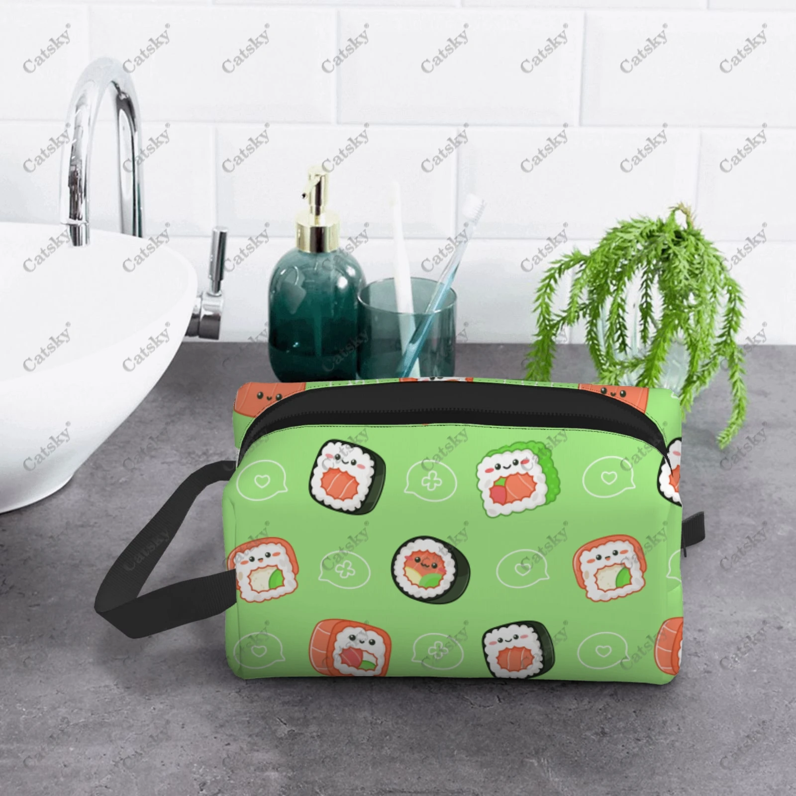 

Onigiri Pattern Cosmetic bag for women with patterns fashionable large-capacity beauty storage toiletry cosmetic bag
