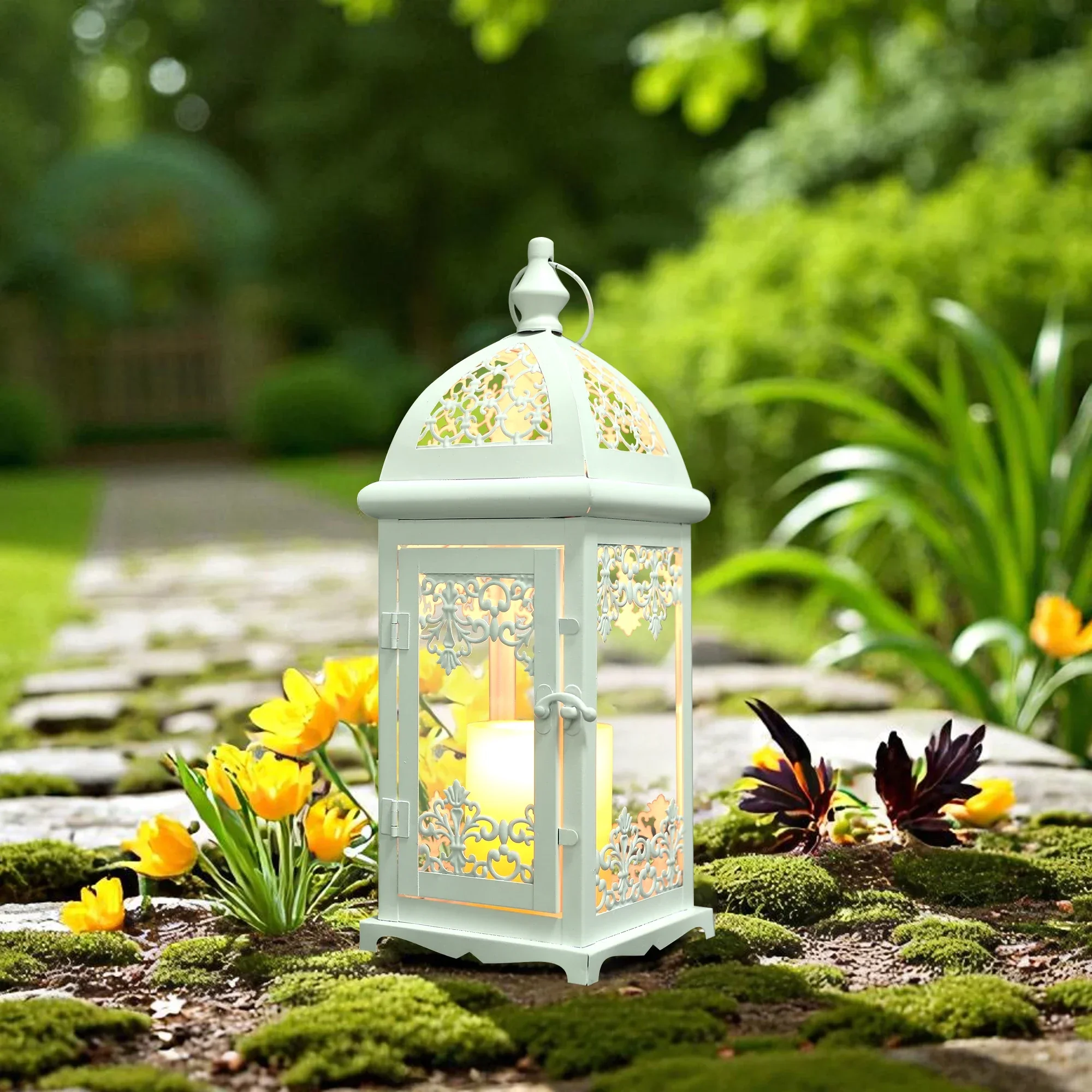 Metal Candle Holder Decorative Hanging Lantern Candlestick for Living Room Wedding Party Home Decor