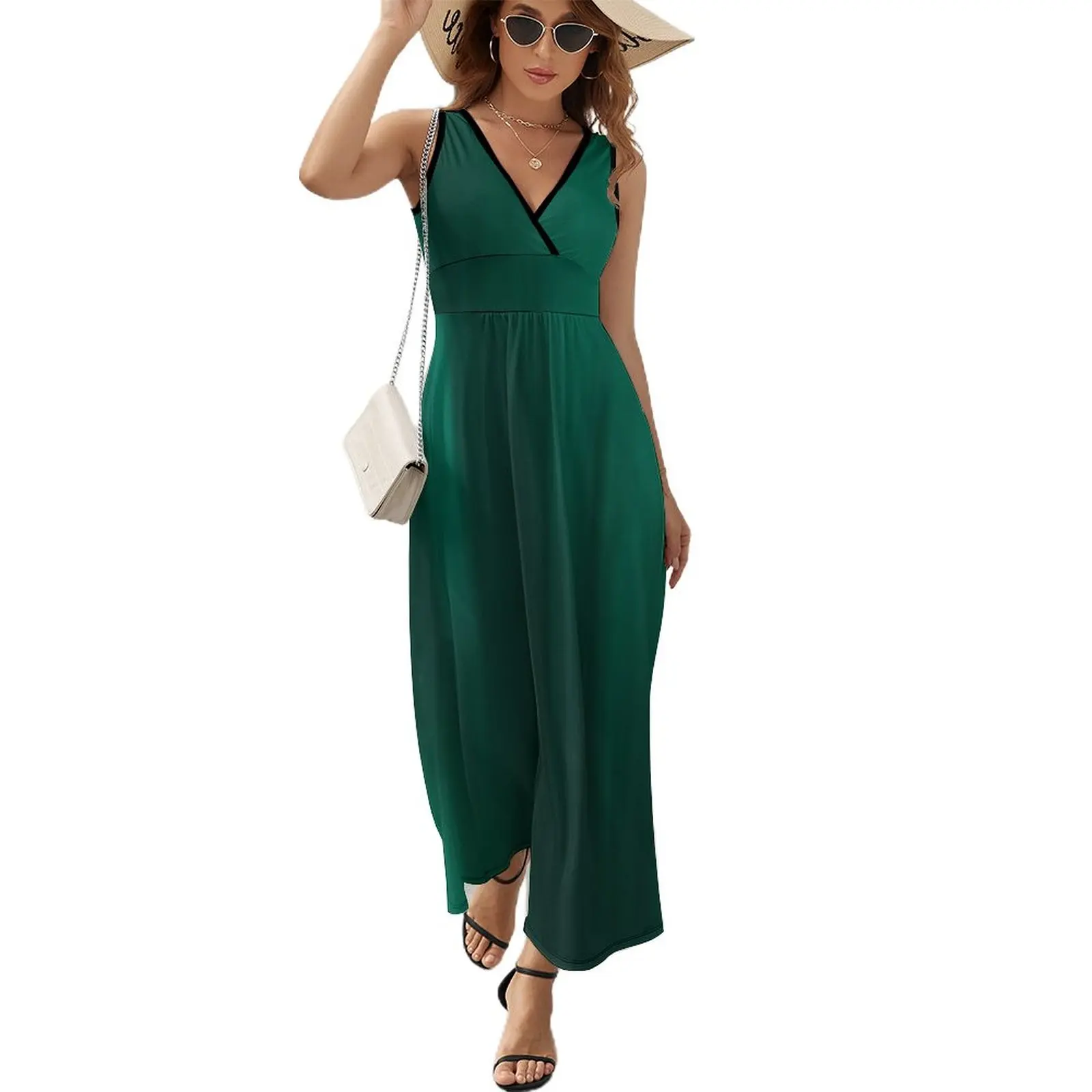 

Deep Green Aurora Sleeveless Dress summer dress women 2024 elegant women's sets