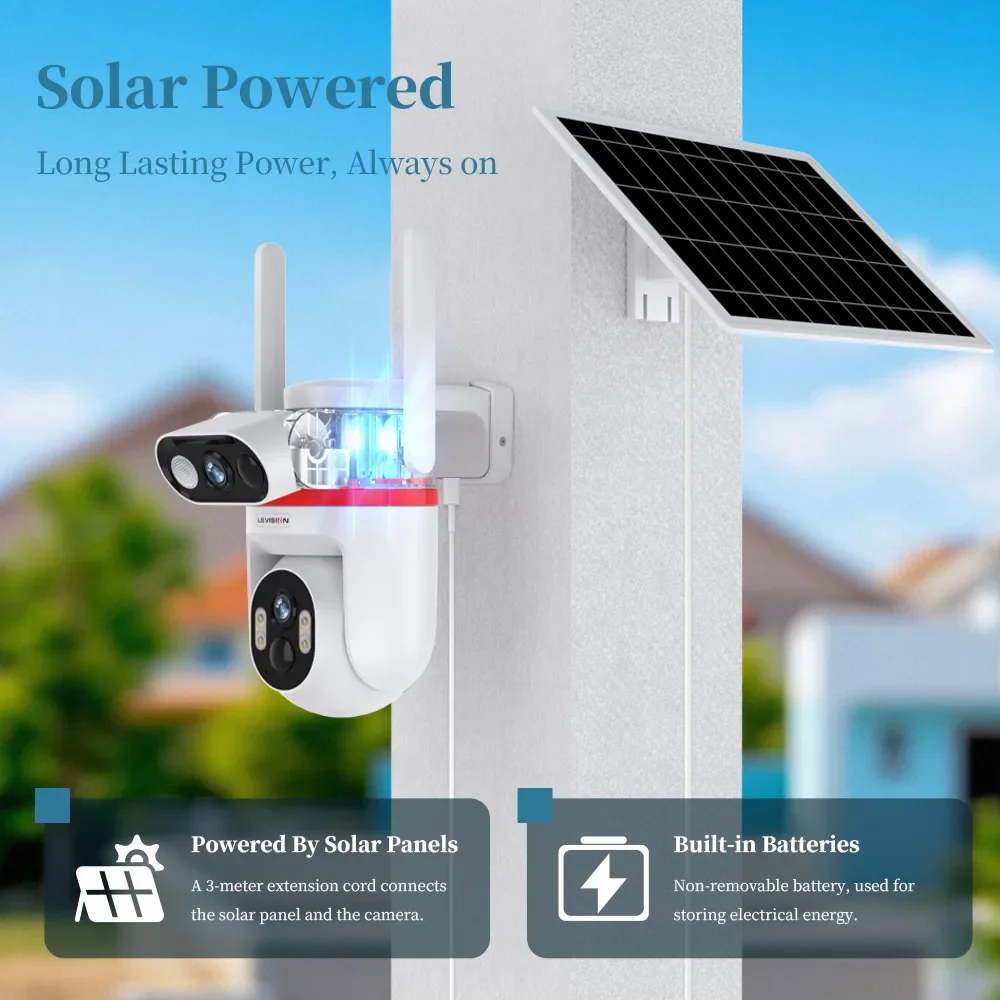 LS VISION 4G كاميرا الأمن الشمسية في الهواء الطلق شاشة مزدوجة 8MP كاميرا متحركة المزدوج PIR كشف السيارات تتبع IP كاميرا تلفزيونات الدوائر المغلقة UBOX PRO