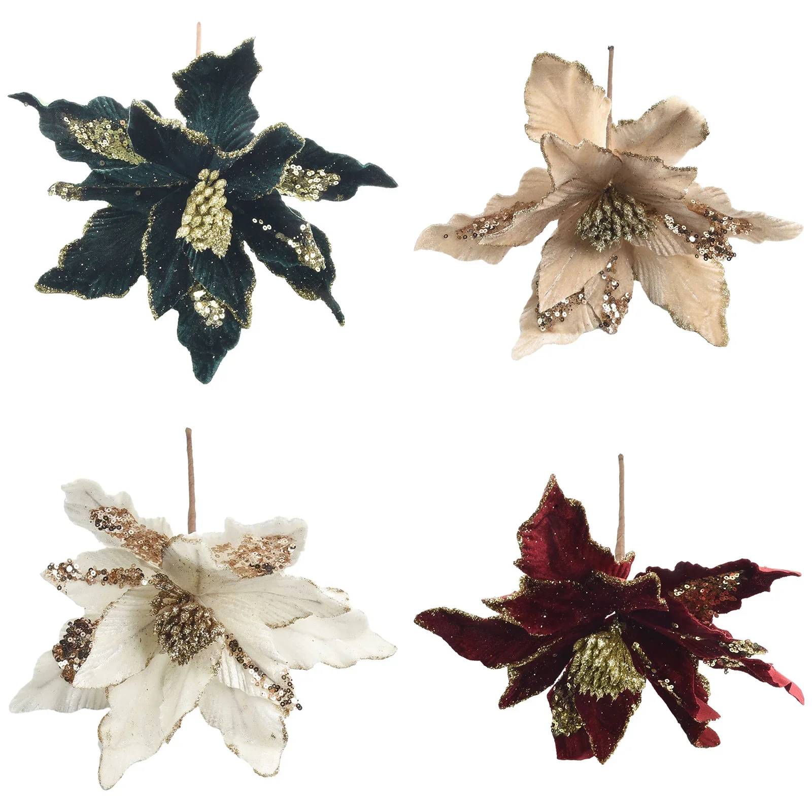 Christmas Glitter Flower Home Party Wedding Hanging Xmas 1 Pcs 28cm Beautiful Ornament Cloth+Plastic Brand New