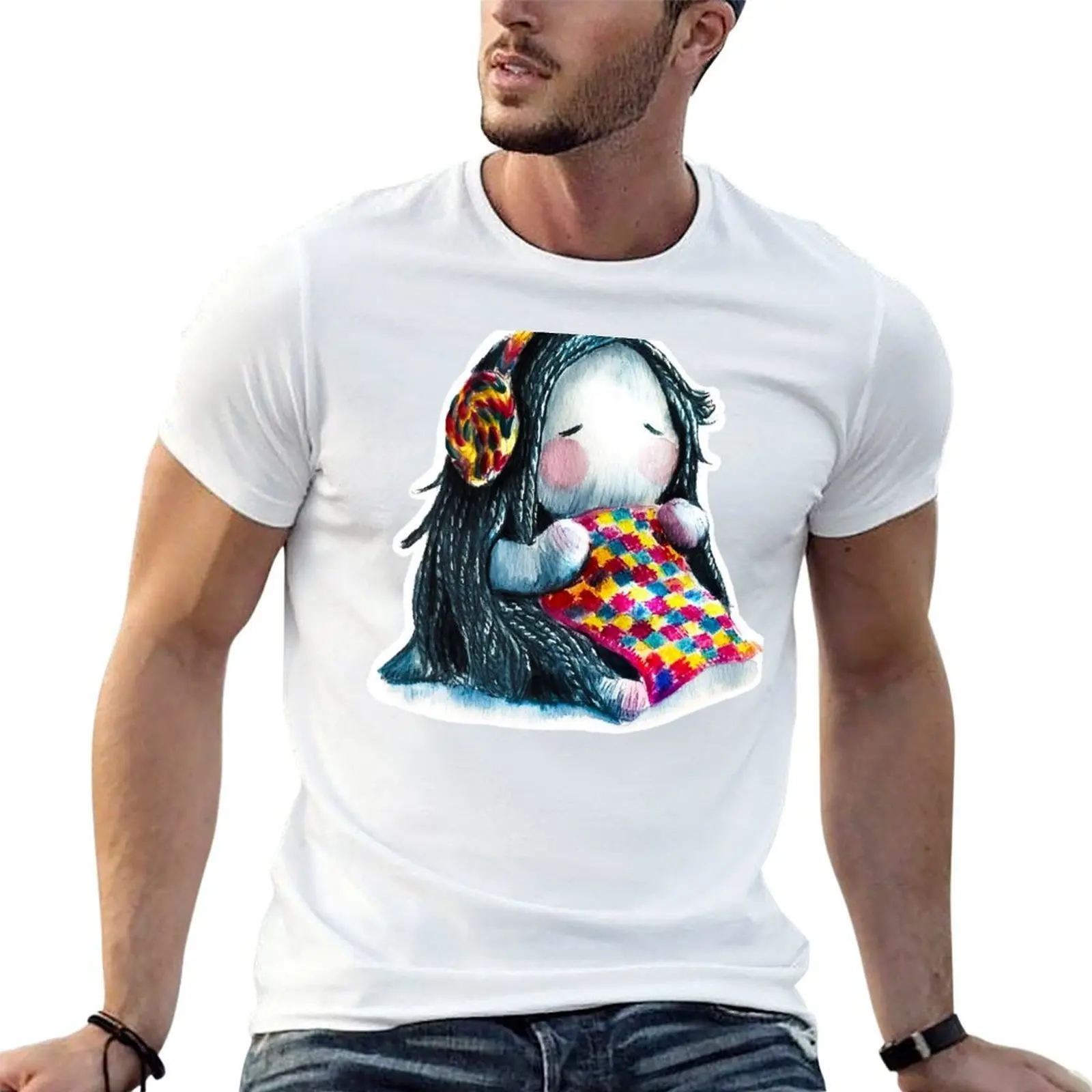 S-Knot Illustration - Colorful Yarn Creature with Headphones, Perfect for Yarn Enthusiasts and Whimsy Lovers T-Shirt