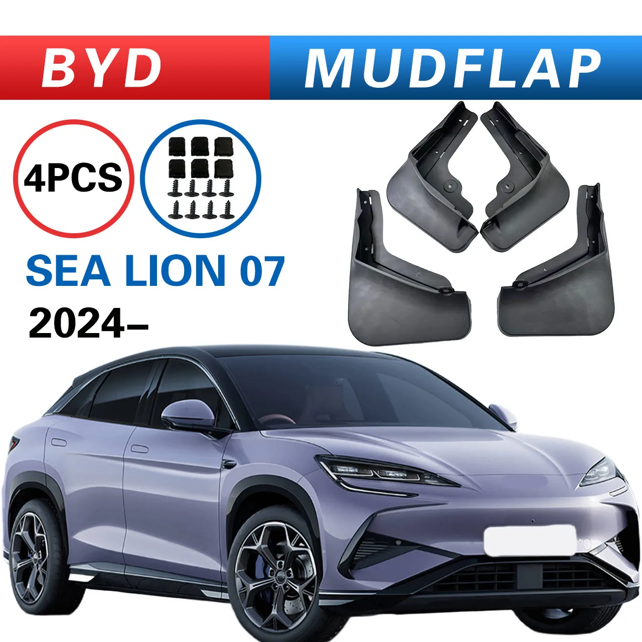 

For BYD SEALION 07 EV 2024 mudguard, Splash proof mudguard, front and rear wheel fender