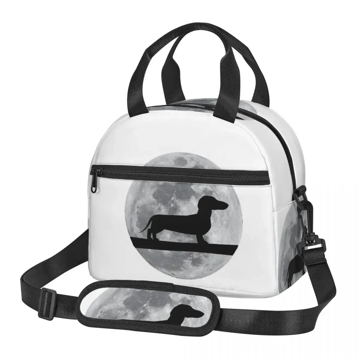 

Dachshund Dog Night Moon Dachshund Lover Lunch Bags Insulated Bento Box Lunch Tote Picnic Bags Cooler Bag for Woman Kids