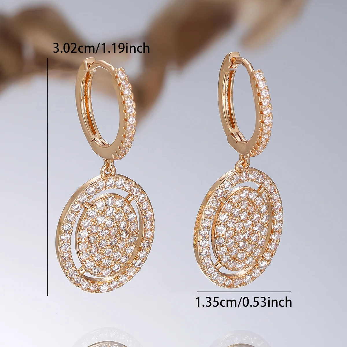 Small Oval Luxury White Zircon Stone New Trendy Hoop Earrings Charm Cute Female Rose Gold Color Wedding Jewelry For Women