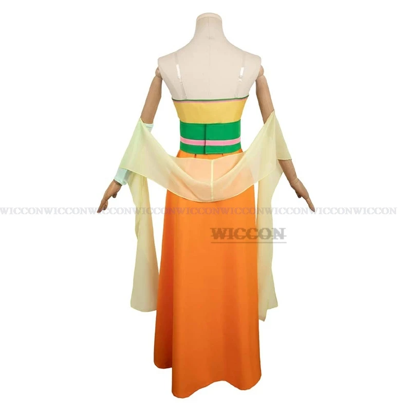 Anime Cosplay Costume pour femme, The Apothecary Diaries, Maomao, Perruque, Boucles d'oreilles, Vêtements verts, Robe jaune, Halloween