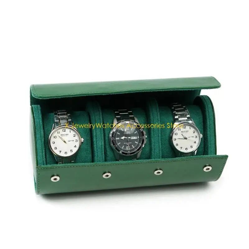 

31KD 3слотовый рулонный футляр для часов, портативные винтажные кожаные витрины для часов