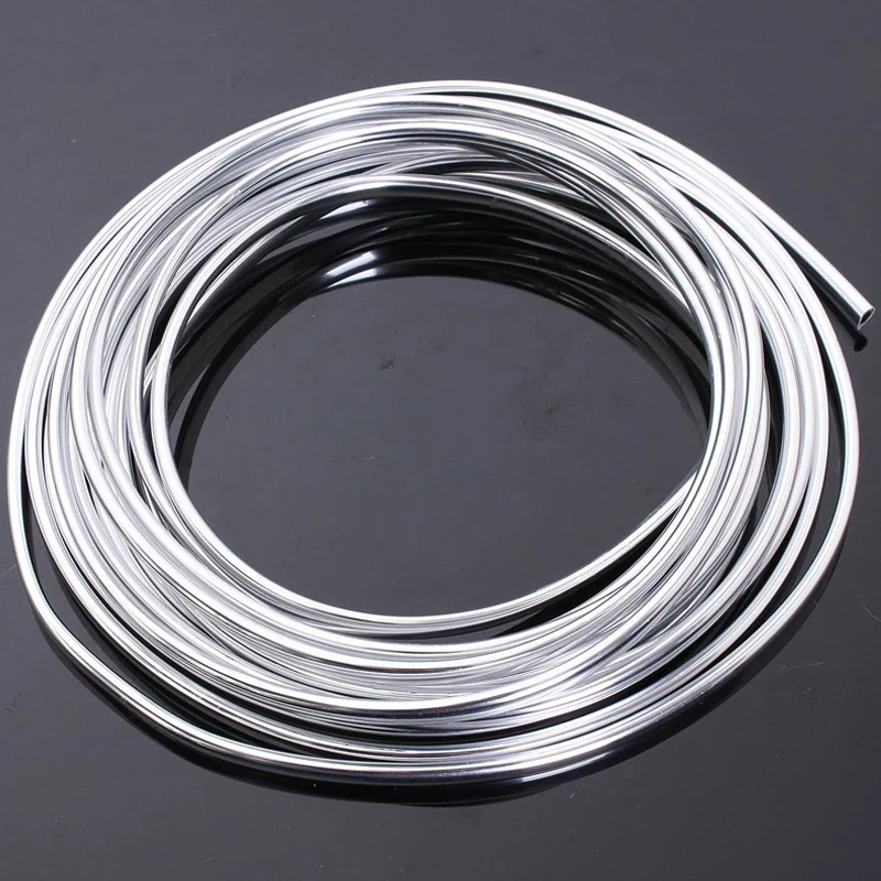 

6M Car Door Chrome Moulding Trim Strip Edge Scratch Guard Protector Cover Strip Roll Chrome Styling Moulding Trim Strip