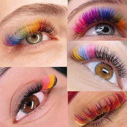 828 Mega Brands Sale 10D Color Premade Fans Colored Nature False Eyelash Extensions Fluffy Individual Lashes Cluster For Beauty