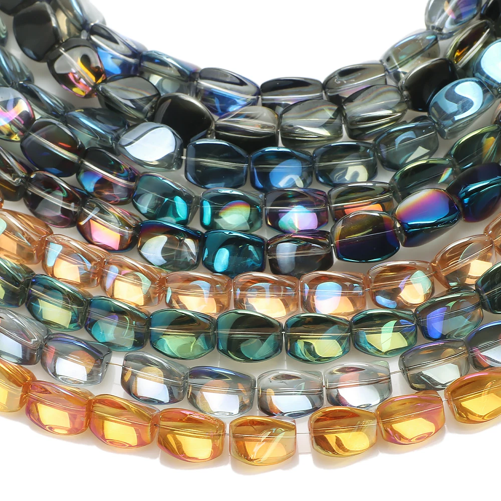 20 Pcs 10x12mm Crystal Glass Loose Beads Crafts Irregular Twist Shape For DIY Making Jewelry Handmade Charm Earing Accessries