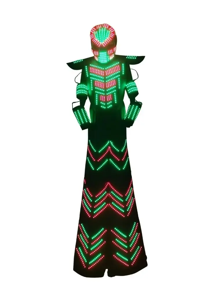 Neue Heiße verkauf Stelzen Walker LED ROBOTER ANZUG Light UP Bühne Leistung Club Tragen Cosplay disfraz halloween mujer