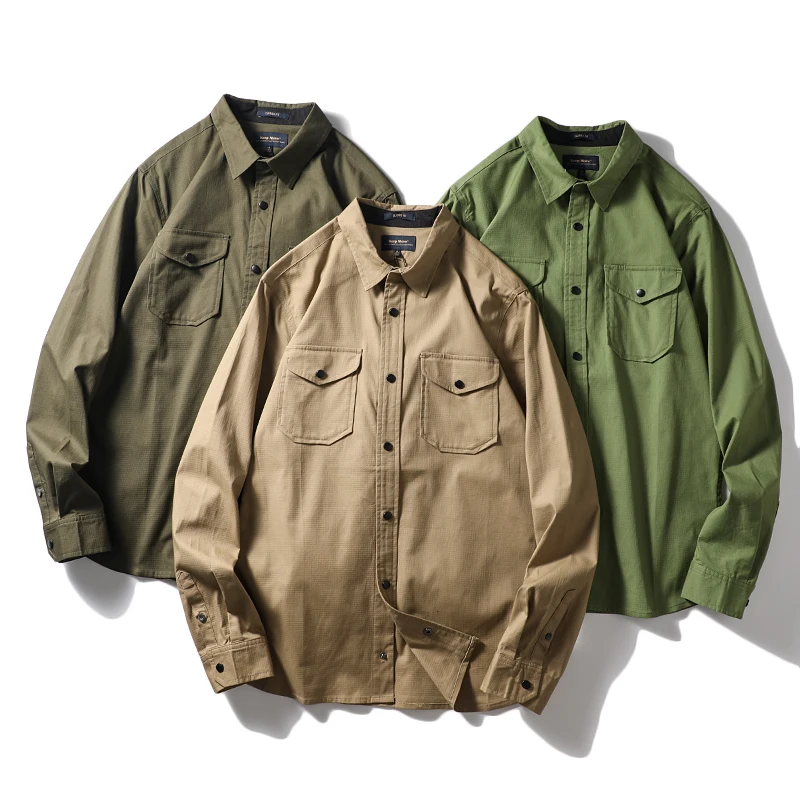 

Мужская повседневная длинная све irt Jaet, уличная ветрозащитная дышащая многоэтажная осенняя рабочая одежда из смеси хлопка и полиэстера